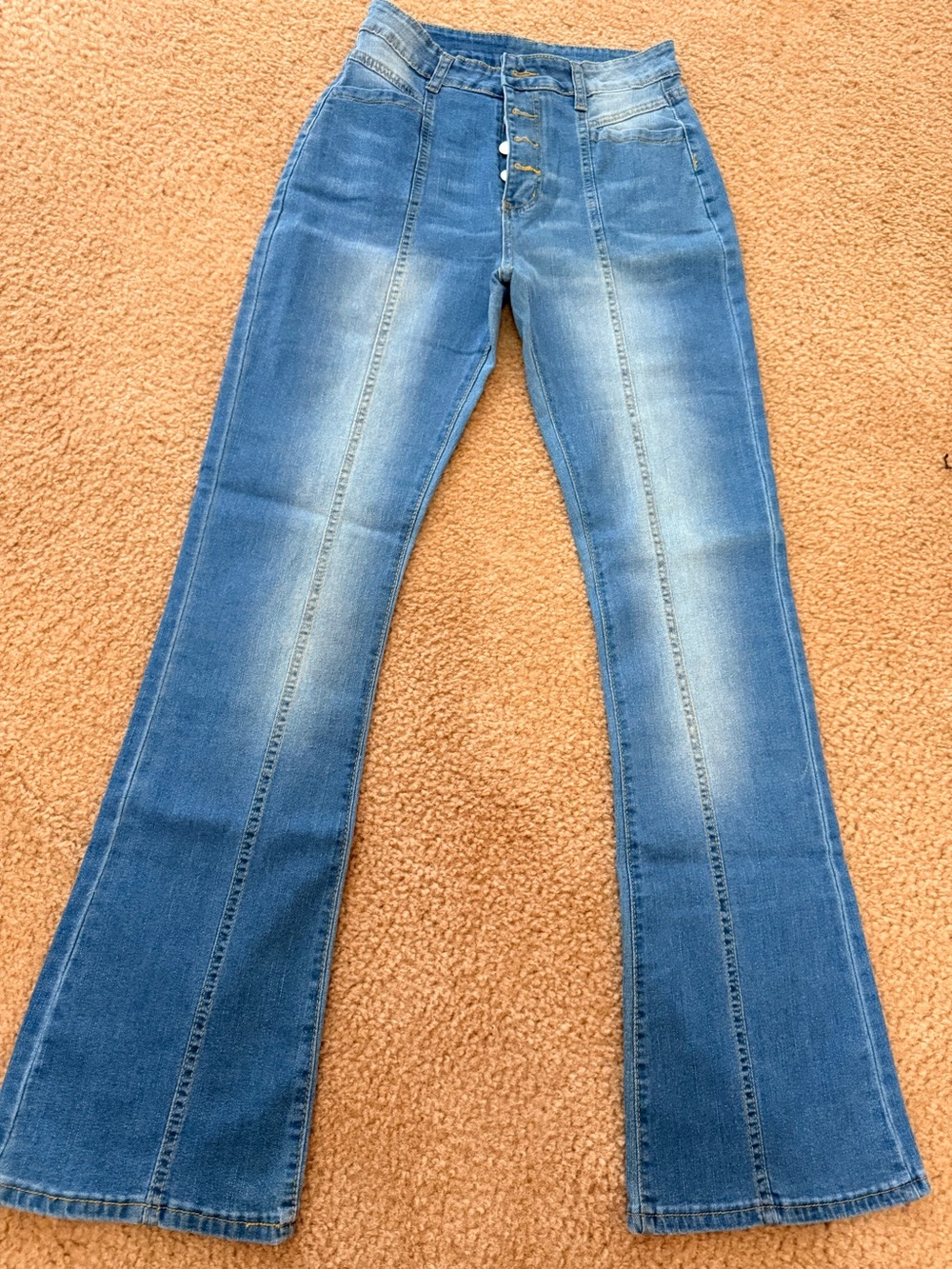 H&M Medium Blue High-Rise Flare Jeans